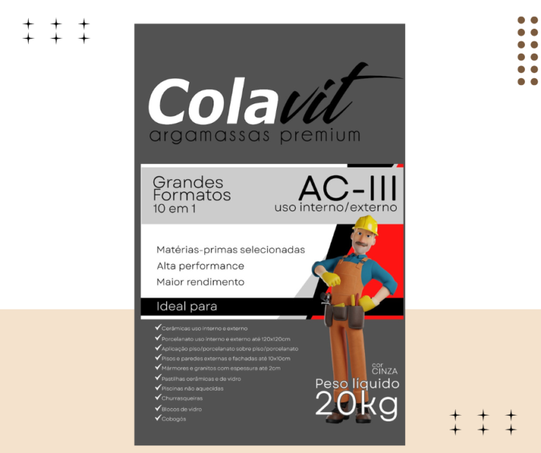 Argamassa C-III colavit cinza 20kg